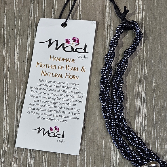 Mad By Design Handmade Mother Of Pearl & Natural Horn Bag NWT - Picture 3 of 7